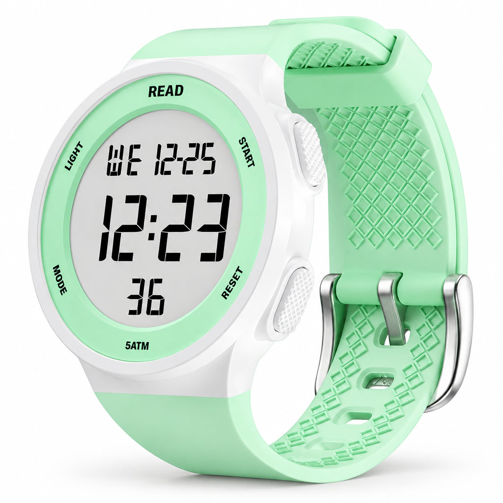 Multi-Function Digital Sports Watch with LED Backlight | 5ATM Waterproof Running Watch
