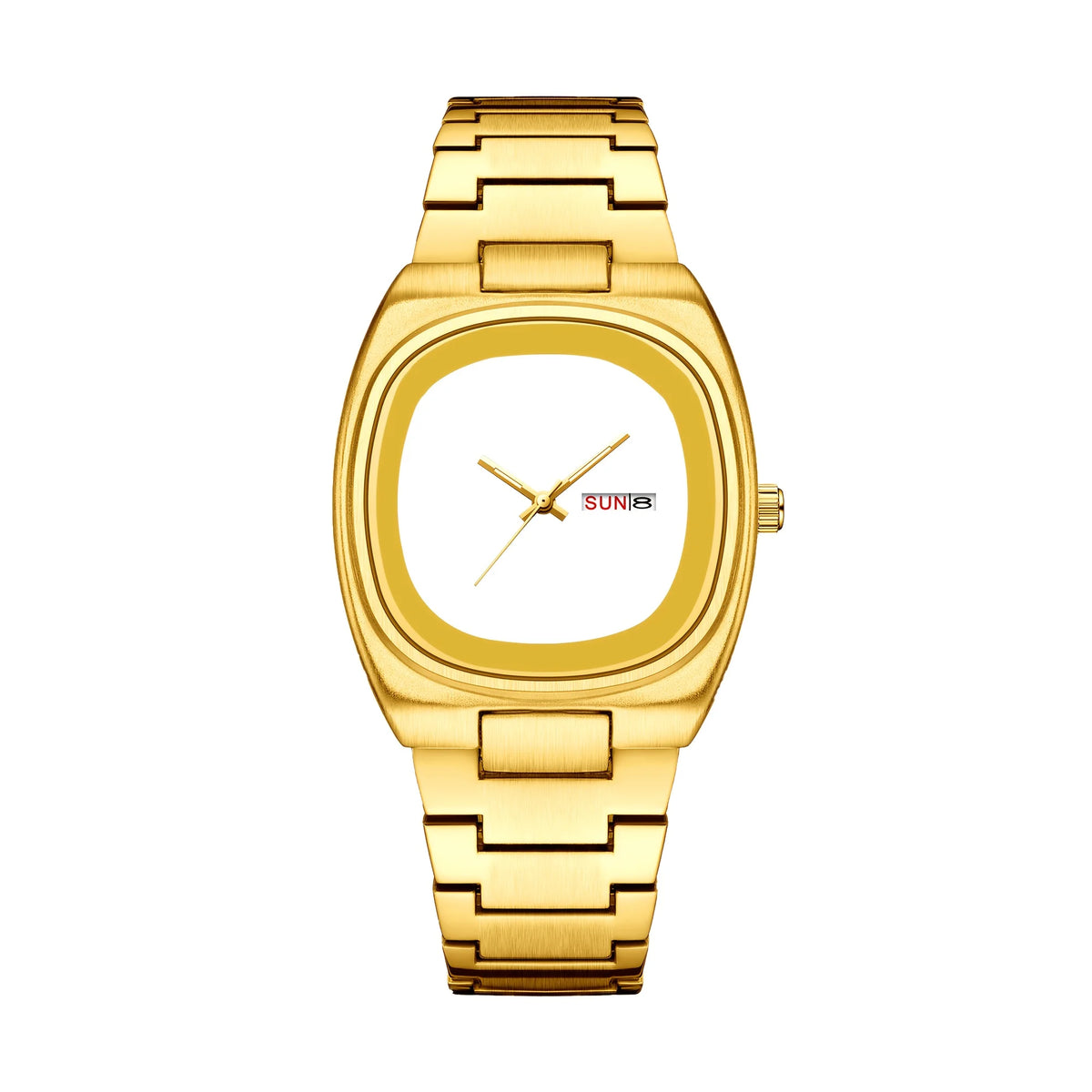 Custom Personalized Photo Watch for Men | Bespoke Square Quartz Timepiece in Gold & Silver