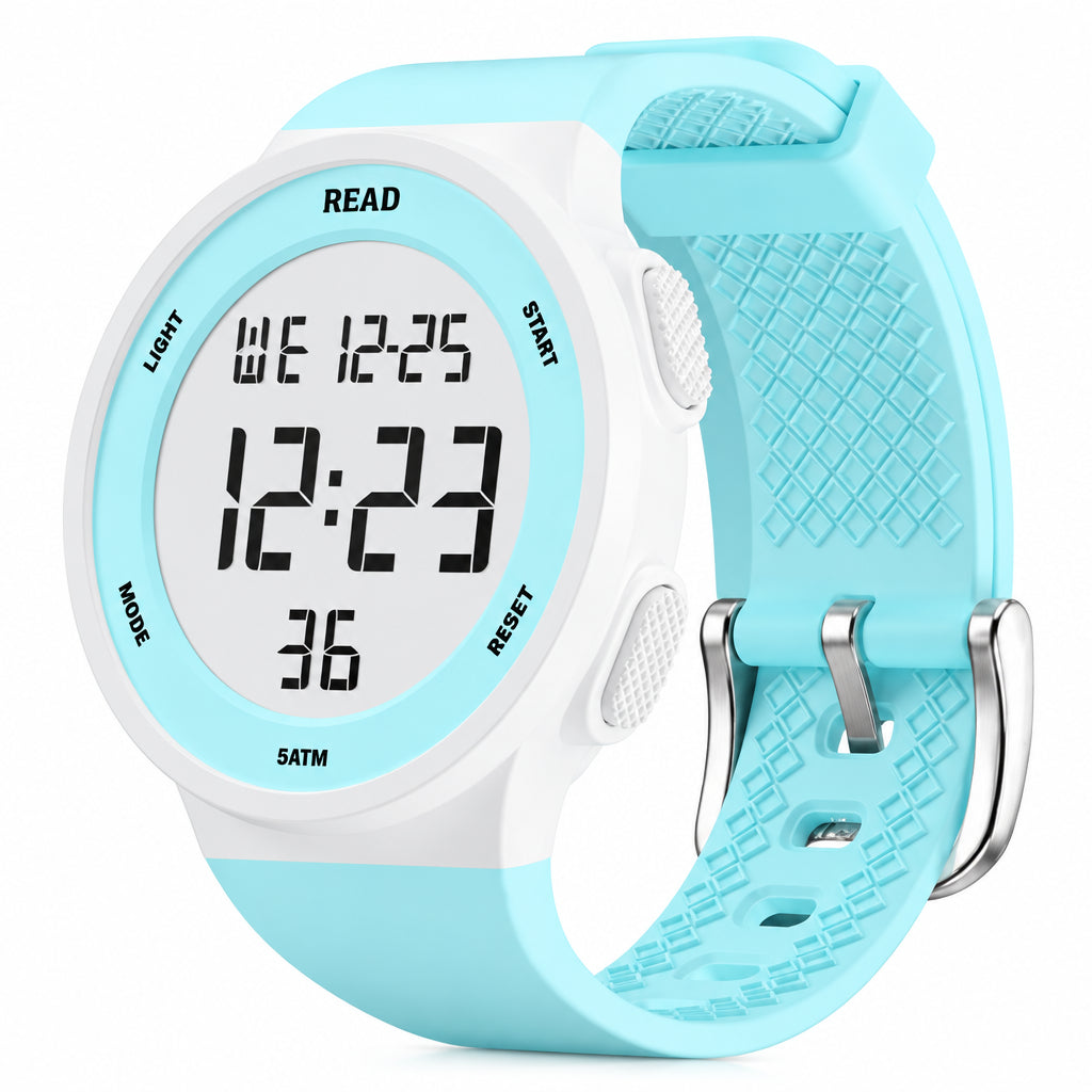 Multi-Function Digital Sports Watch with LED Backlight | 5ATM Waterproof Running Watch