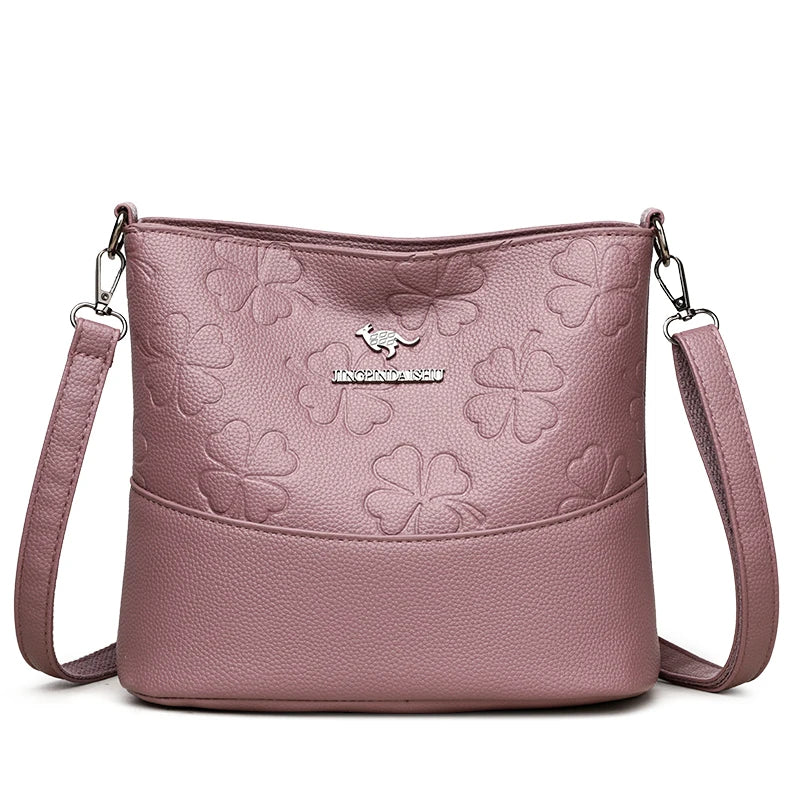 Luxury Soft PU Leather Women's Crossbody Tote Bag | Multi-Compartment Shoulder Purse