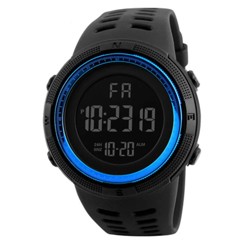 50mm Tactical Military Watch | Modern LED Digital Chronograph with Gold Accents