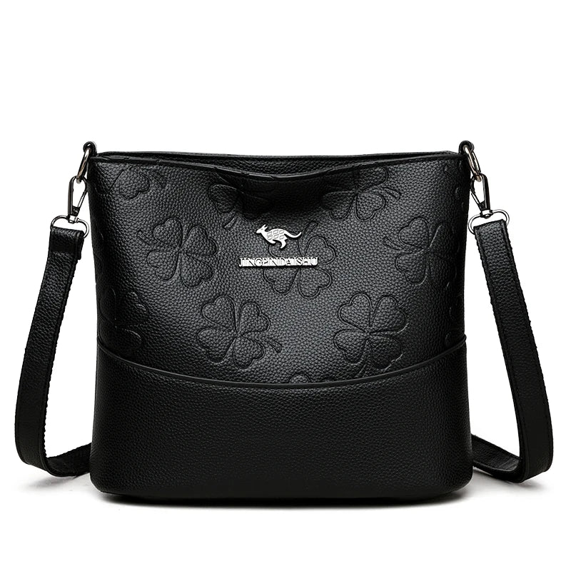 Luxury Soft PU Leather Women's Crossbody Tote Bag | Multi-Compartment Shoulder Purse