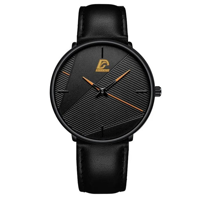 Minimalist Men's Ultra-Thin Quartz Watch | Stainless Steel & Mesh Dress Watch