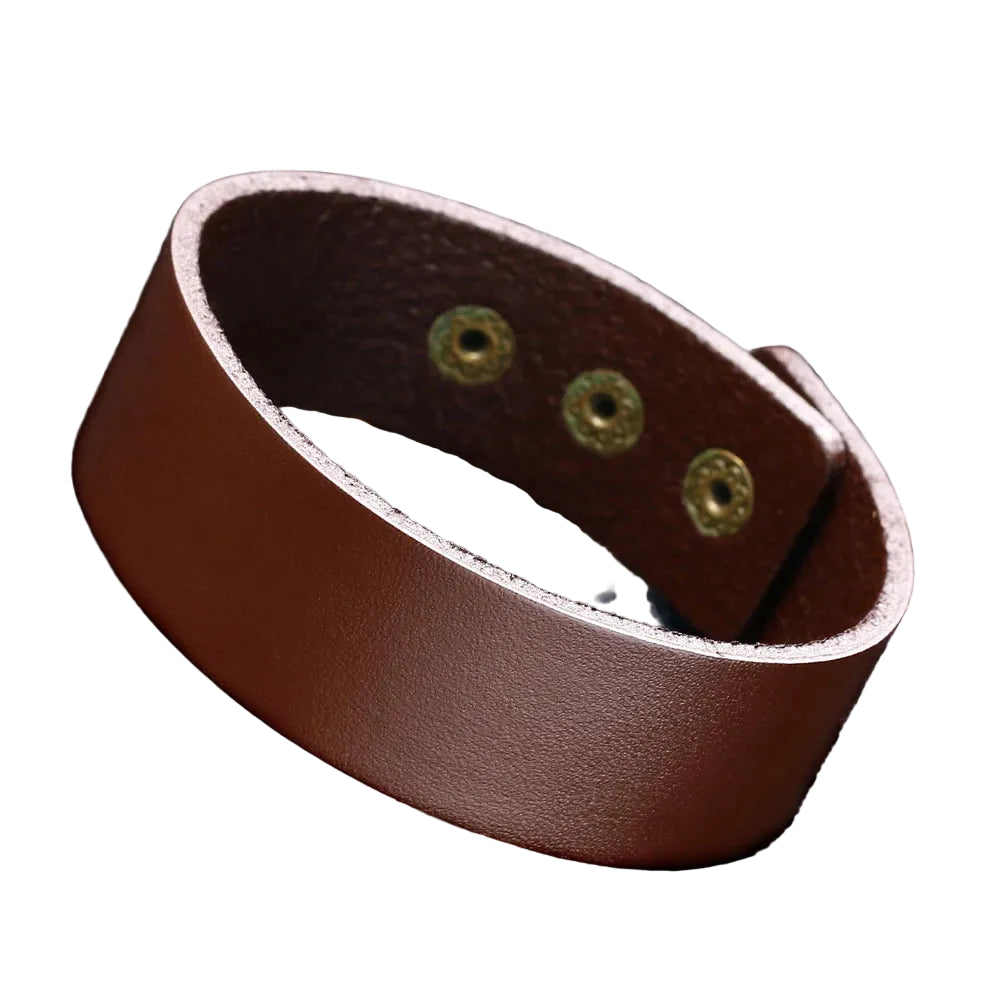 Handcrafted Men's Woven Leather Cuff Bracelet | Vintage Geometric Band with Hidden Safety Clasp