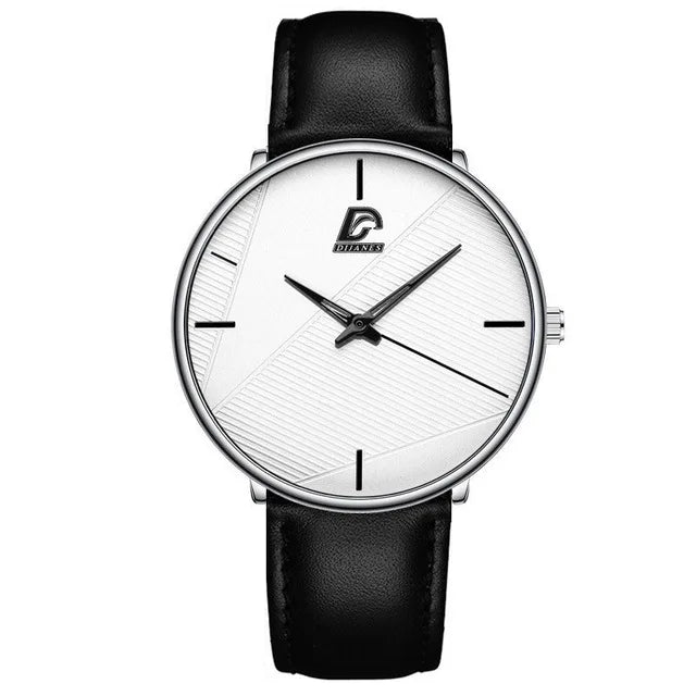 Minimalist Men's Ultra-Thin Quartz Watch | Stainless Steel & Mesh Dress Watch