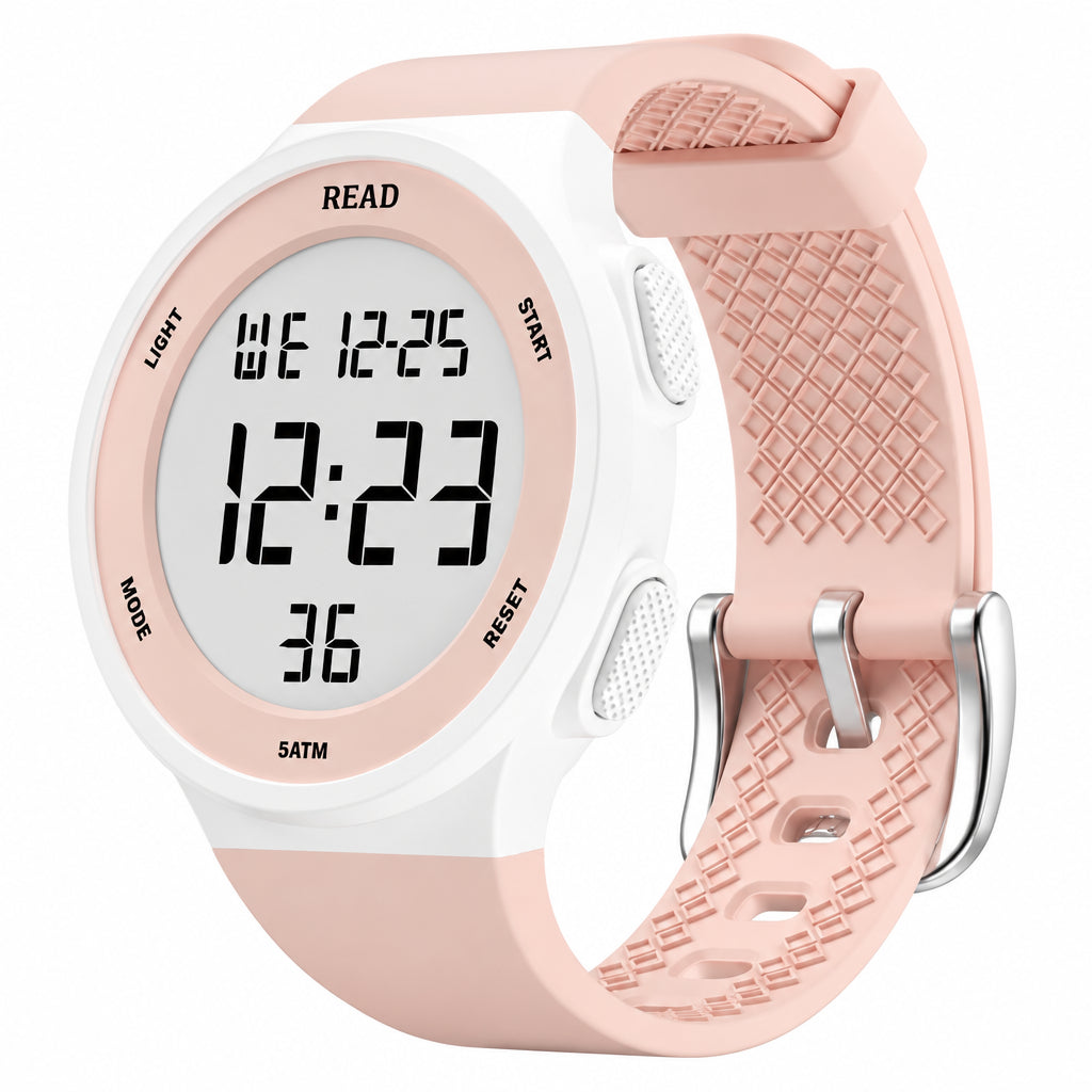Multi-Function Digital Sports Watch with LED Backlight | 5ATM Waterproof Running Watch