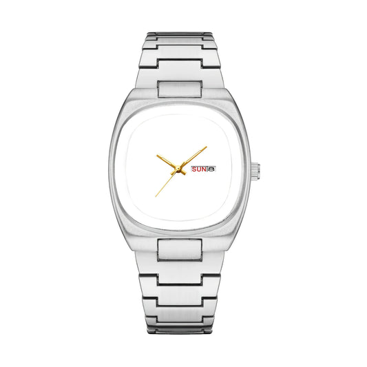 Custom Personalized Photo Watch for Men | Bespoke Square Quartz Timepiece in Gold & Silver