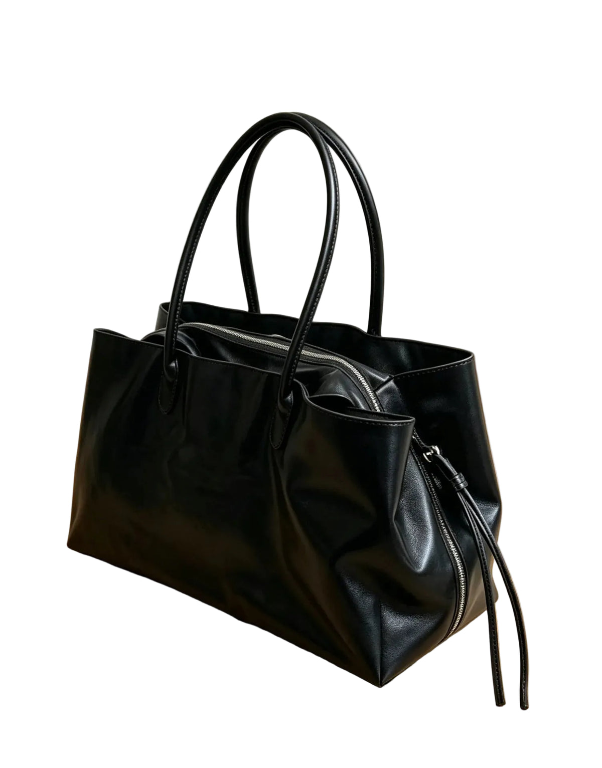 Large Capacity Women's Black Shoulder Tote Bag | Work & Laptop Travel Bag