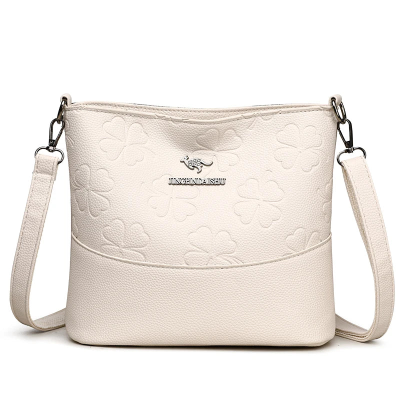 Luxury Soft PU Leather Women's Crossbody Tote Bag | Multi-Compartment Shoulder Purse