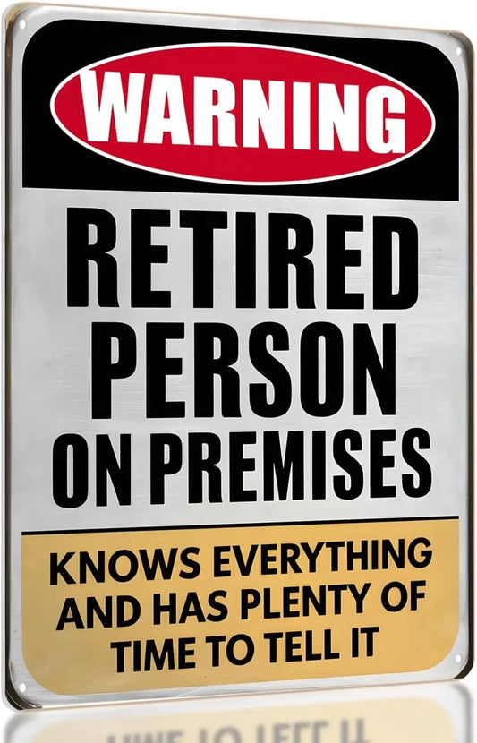 Vintage Metal Retirement Sign for Men | Funny 2026 Retired Party Wall Decor & Gift