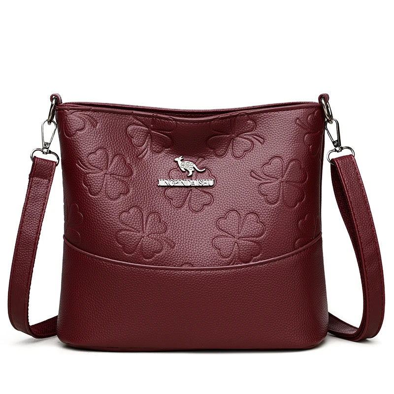 Luxury Soft PU Leather Women's Crossbody Tote Bag | Multi-Compartment Shoulder Purse
