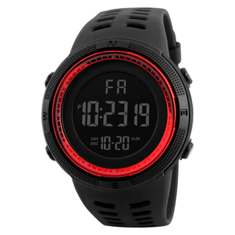 50mm Tactical Military Watch | Modern LED Digital Chronograph with Gold Accents