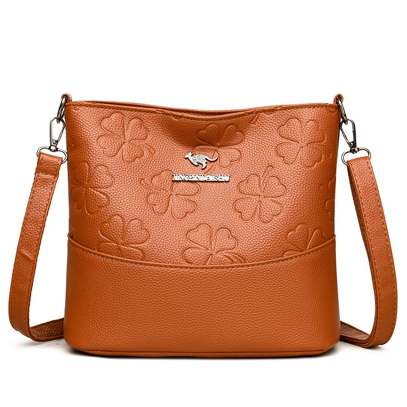 Luxury Soft PU Leather Women's Crossbody Tote Bag | Multi-Compartment Shoulder Purse