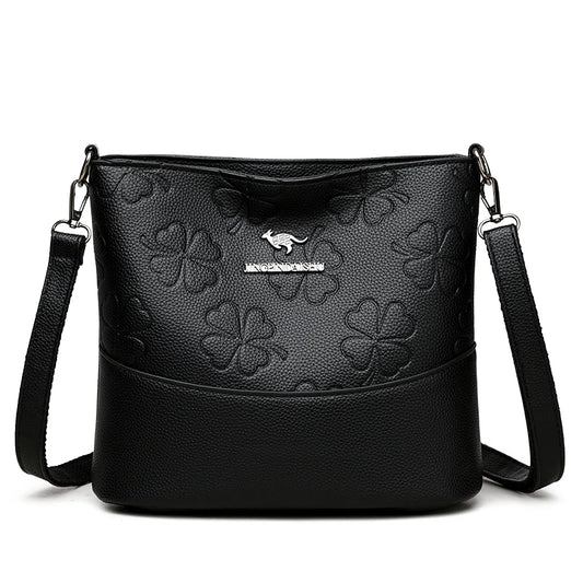 Luxury Soft PU Leather Women's Crossbody Tote Bag | Multi-Compartment Shoulder Purse