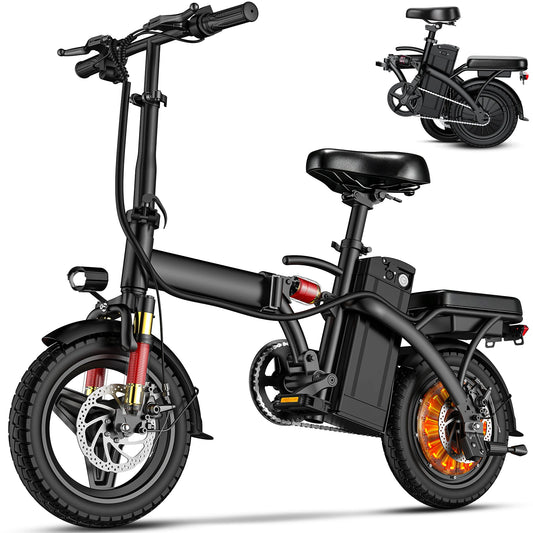 560W Compact Folding Electric Bike | 48V 10.4Ah Dual-Suspension Urban E-Bike
