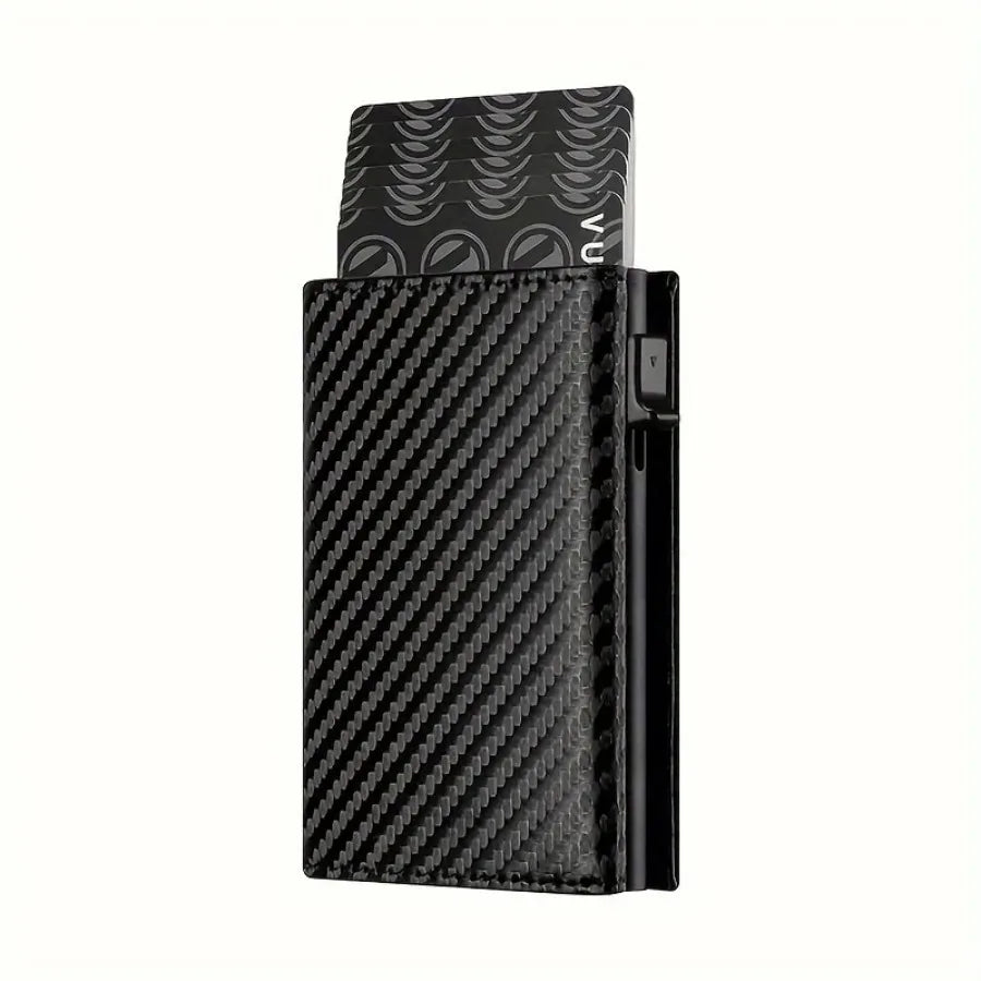 Automatic Pop-Up RFID Leather Wallet | Slim Cardholder with Coin & Zip Pocket