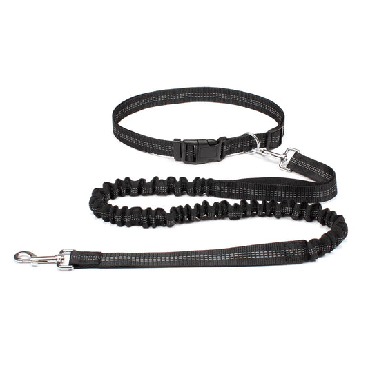 Hands-Free Running Dog Leash Waist Belt | Reflective Nylon Belt with Quick-Release Safety